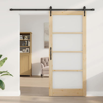 vidaXL Sliding Door ORKDAL 93 x 211 cm Solid Pine Wood and Glass 3