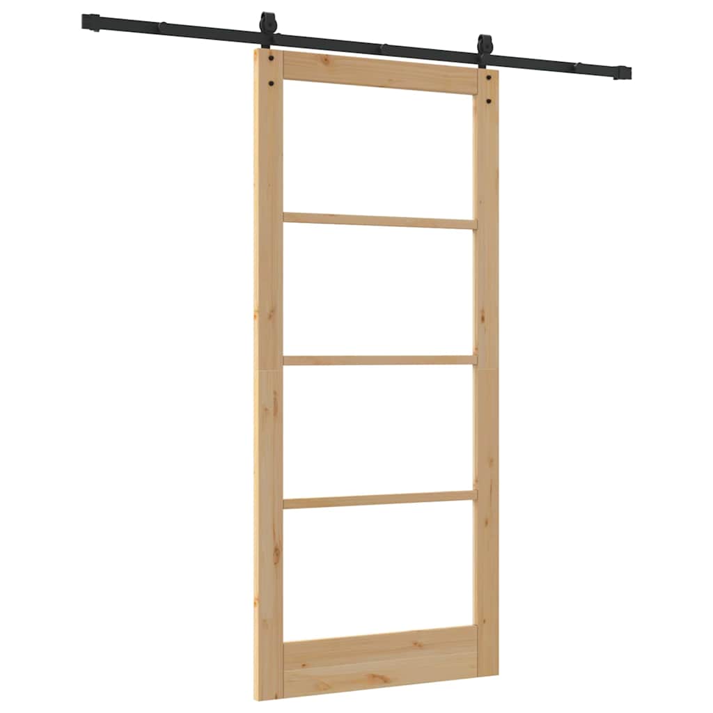 vidaXL Sliding Door ORKDAL 93 x 211 cm Solid Pine Wood and Glass 6