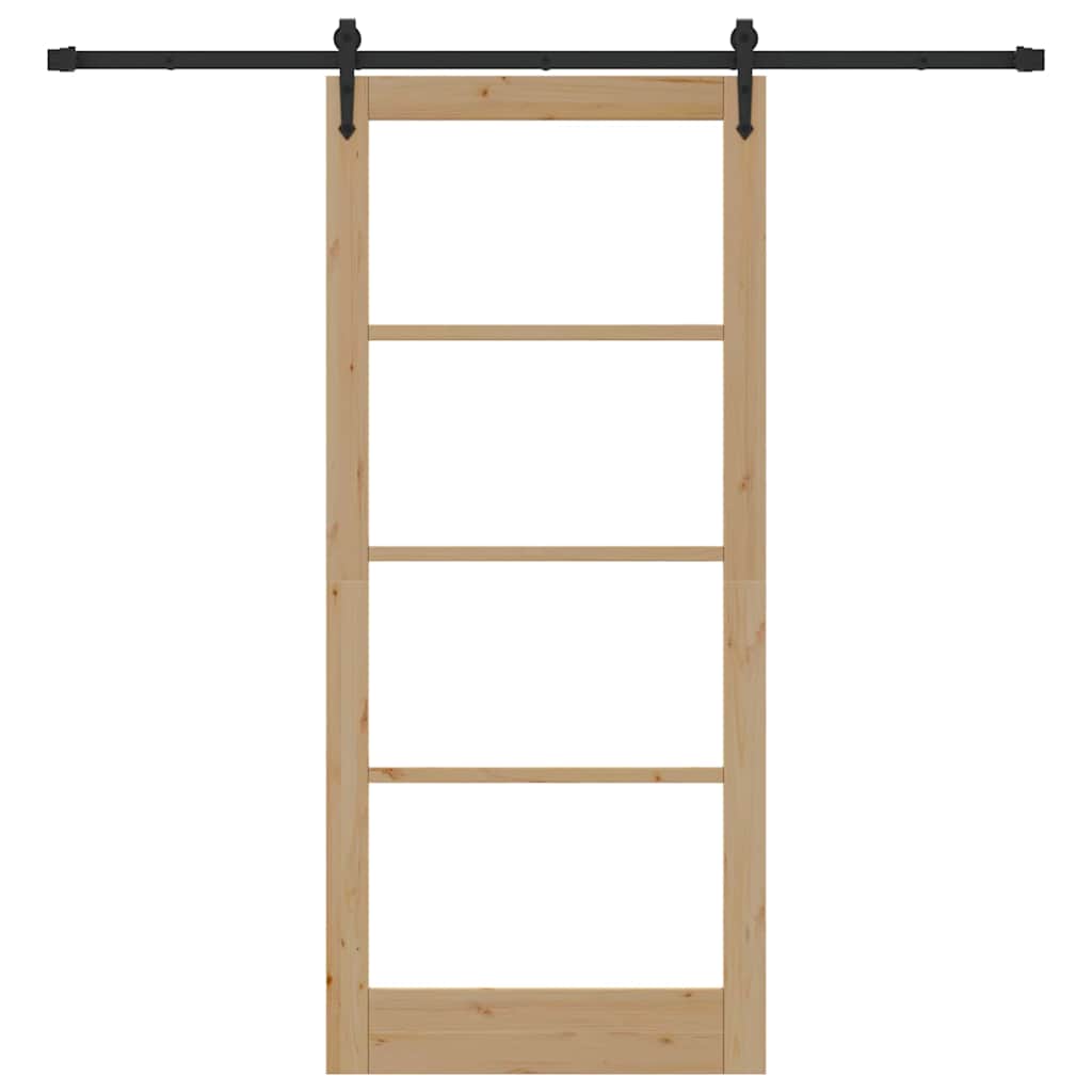 vidaXL Sliding Door ORKDAL 93 x 211 cm Solid Pine Wood and Glass 4