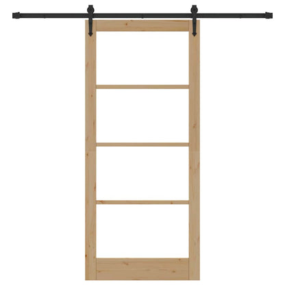 vidaXL Sliding Door ORKDAL 93 x 211 cm Solid Pine Wood and Glass 4