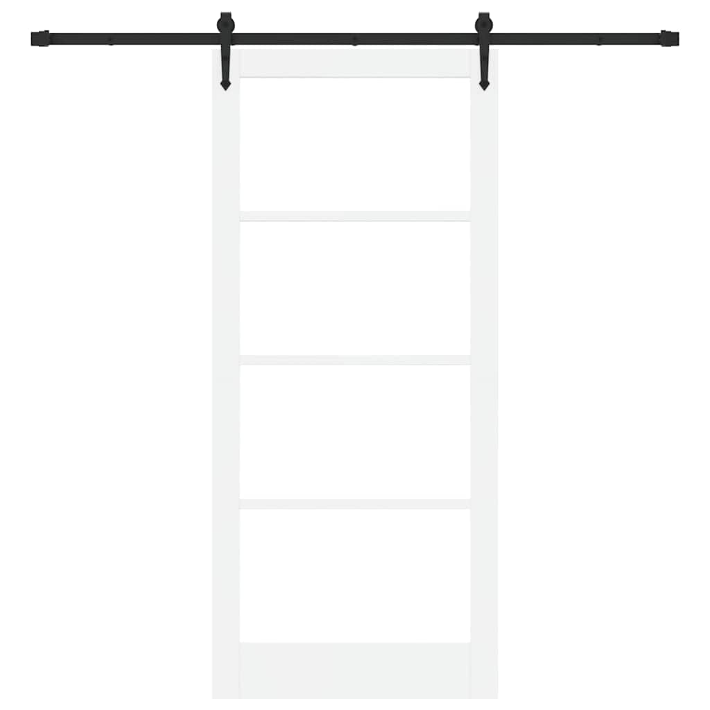 vidaXL Sliding Door ORKDAL 93 x 211 cm Solid Pine Wood and Glass White 4
