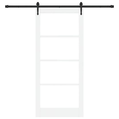 vidaXL Sliding Door ORKDAL 93 x 211 cm Solid Pine Wood and Glass White 4