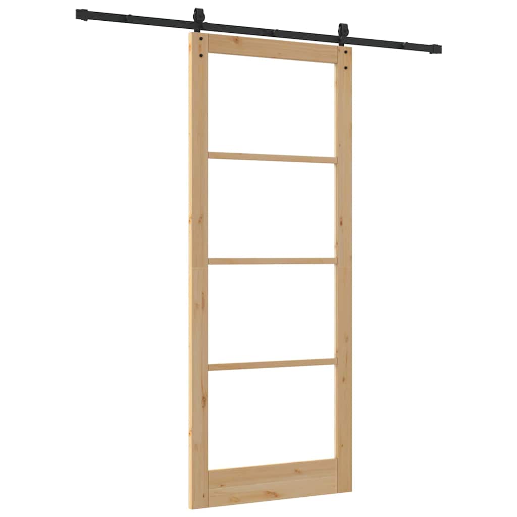vidaXL Sliding Door ORKDAL 93 x 232 cm Solid Pine Wood and Glass 6