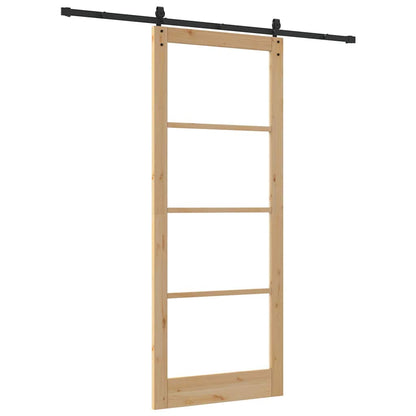 vidaXL Sliding Door ORKDAL 93 x 232 cm Solid Pine Wood and Glass 6
