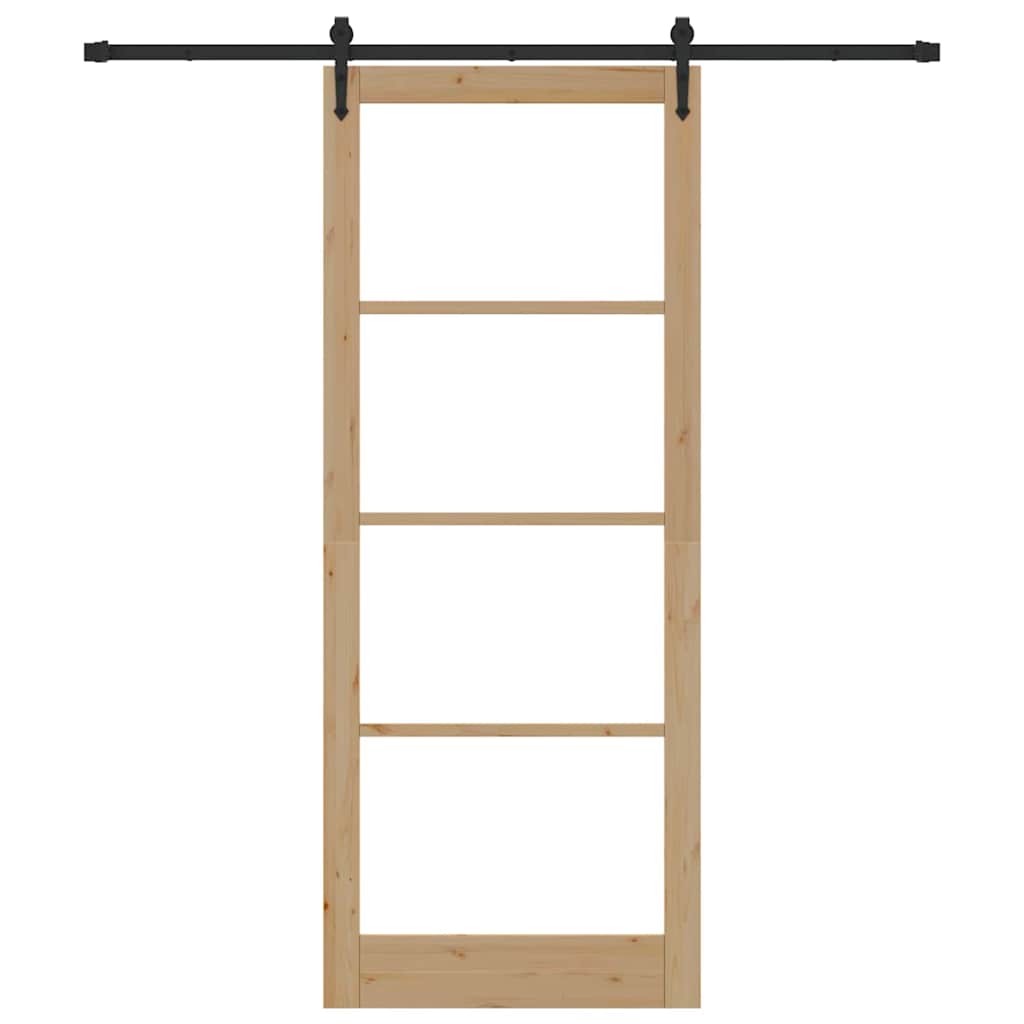 vidaXL Sliding Door ORKDAL 93 x 232 cm Solid Pine Wood and Glass 4