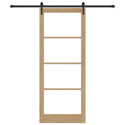 vidaXL Sliding Door ORKDAL 93 x 232 cm Solid Pine Wood and Glass 4