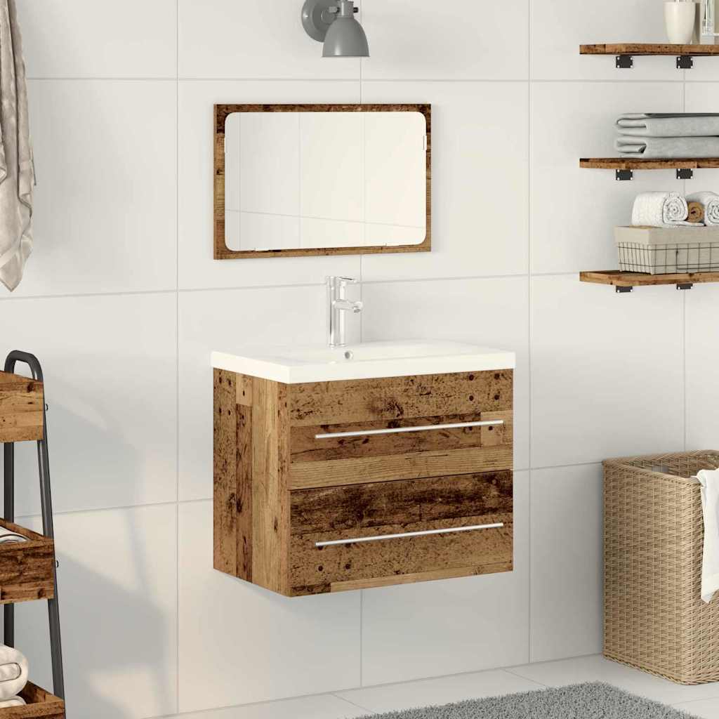 vidaXL Bathroom Sink Cabinet with Built-in Basin with Faucet
