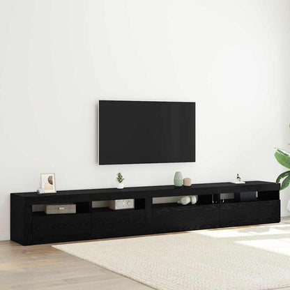 TV Cabinet with LED Lights 270x35x40 cm Black oak 270 cm