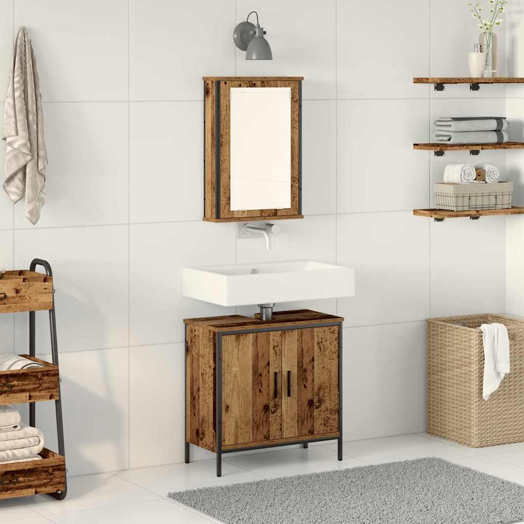 2 Piece Bathroom Furniture Set Engineered Wood Old wood