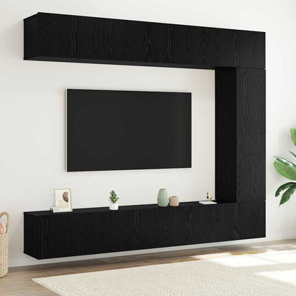 vidaXL TV Cabinet Set 5 pcs Black Oak Engineered Wood 1