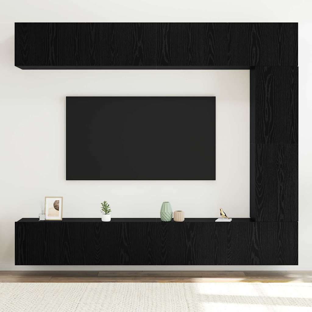 vidaXL TV Cabinet Set 5 pcs Black Oak Engineered Wood 4