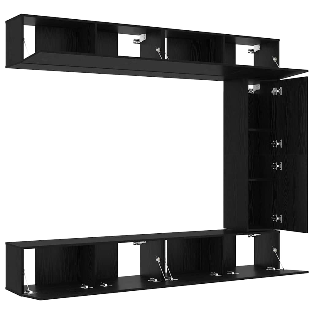 vidaXL TV Cabinet Set 5 pcs Black Oak Engineered Wood 5