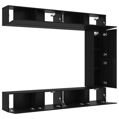 vidaXL TV Cabinet Set 5 pcs Black Oak Engineered Wood 5