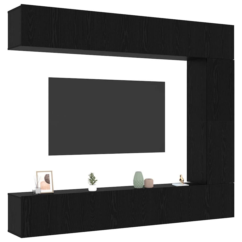 vidaXL TV Cabinet Set 5 pcs Black Oak Engineered Wood 3