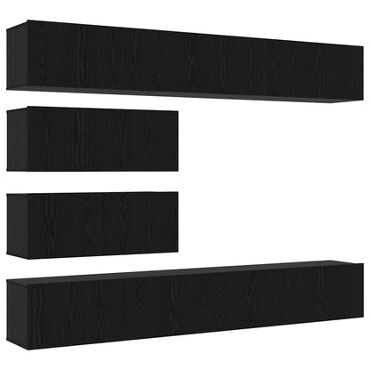 vidaXL TV Cabinet Set 6 pcs Black Oak Engineered Wood 2