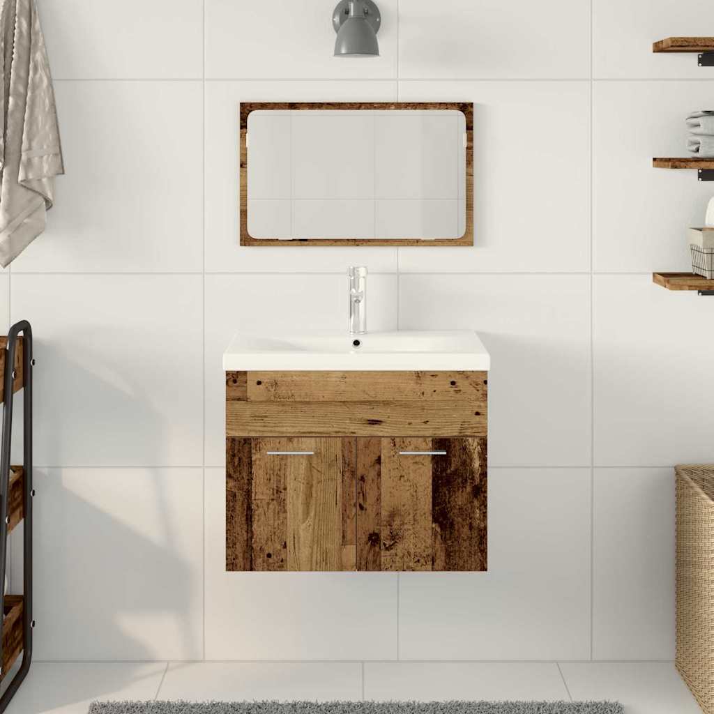 Sink Cabinet with Built-in Basin Engineered Wood 60 x 38.5 x 46 cm with faucet
