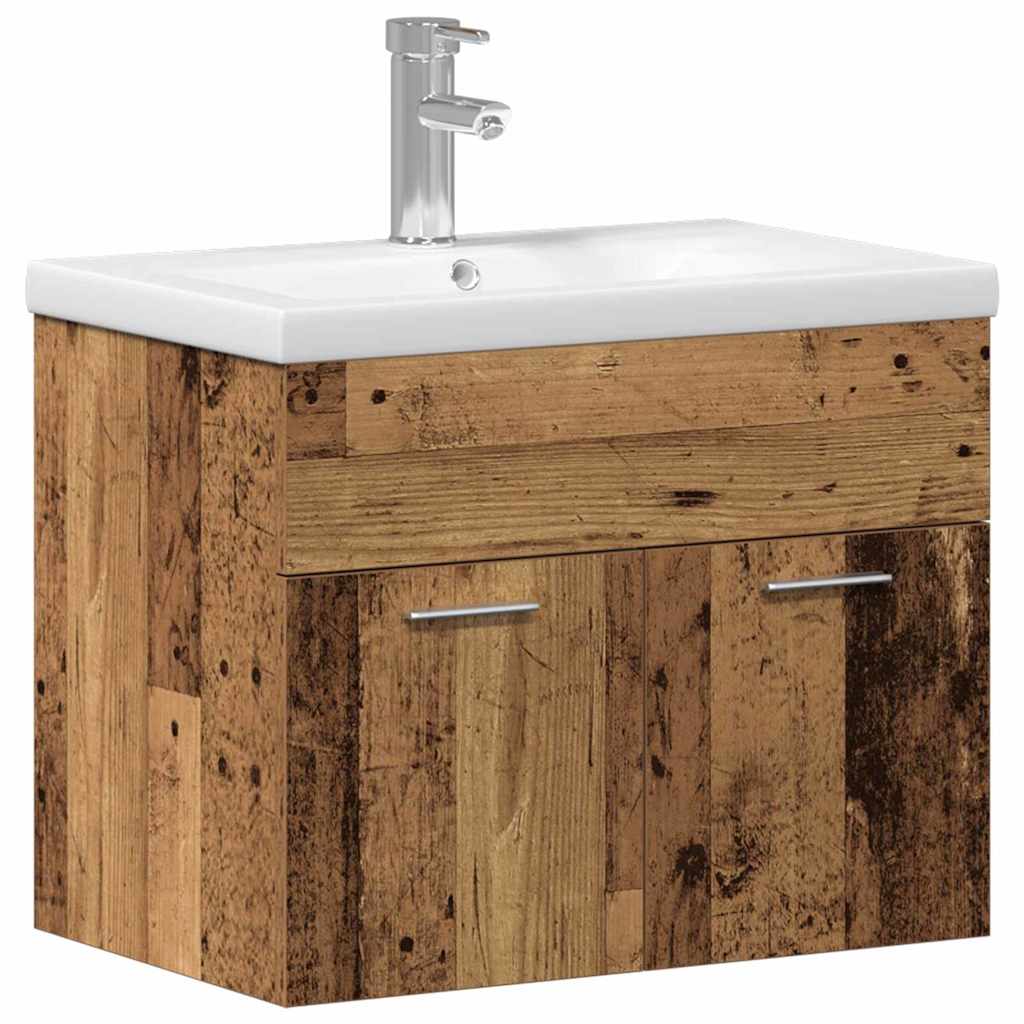 Sink Cabinet with Built-in Basin Engineered Wood 60 x 38.5 x 46 cm with faucet