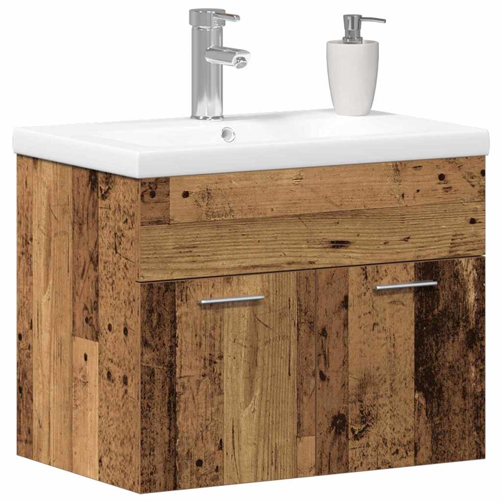 Sink Cabinet with Built-in Basin Engineered Wood 60 x 38.5 x 46 cm with faucet