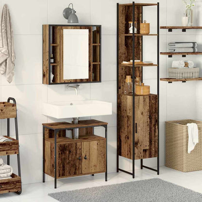 vidaXL Bathroom Furniture Set 3 pcs Old Wood Engineered Wood 1