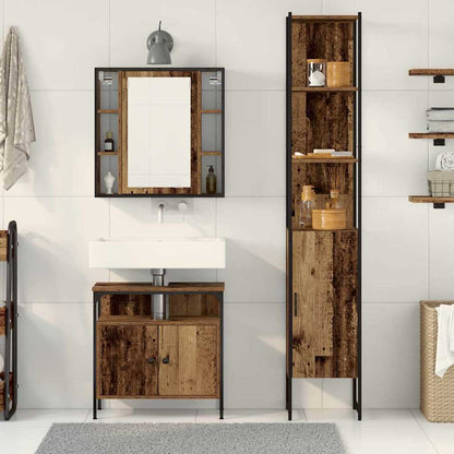 vidaXL Bathroom Furniture Set 3 pcs Old Wood Engineered Wood 4