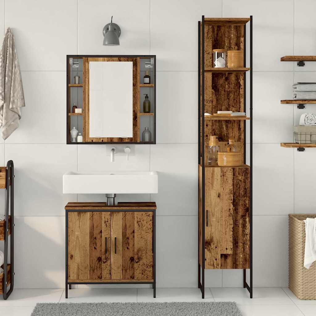 vidaXL Bathroom Vanity Units 3 pcs Brown 33 x 33 x 185.5 cm 4