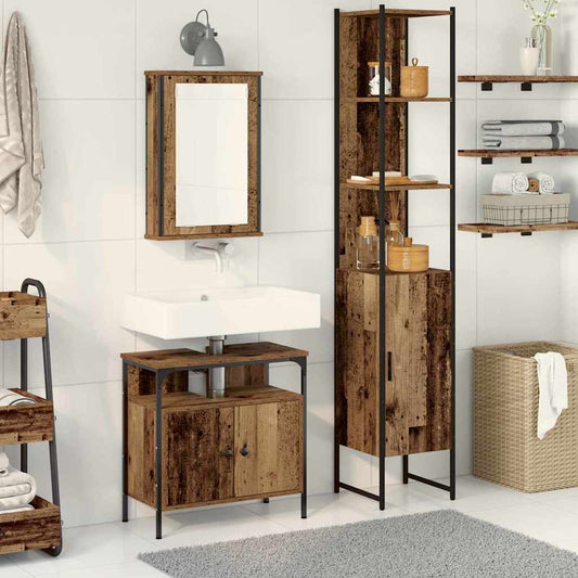 vidaXL Bathroom Furniture Set 3 pcs Old Wood Engineered Wood 1