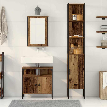 vidaXL Bathroom Furniture Set 3 pcs Old Wood Engineered Wood 4