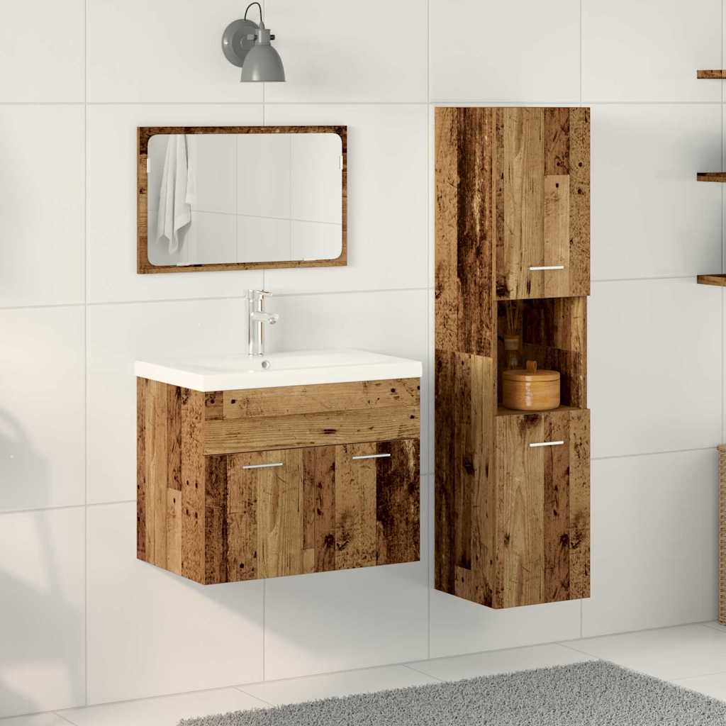 vidaXL Bathroom Furniture Set 4 pcs Brown Engineered Wood 1