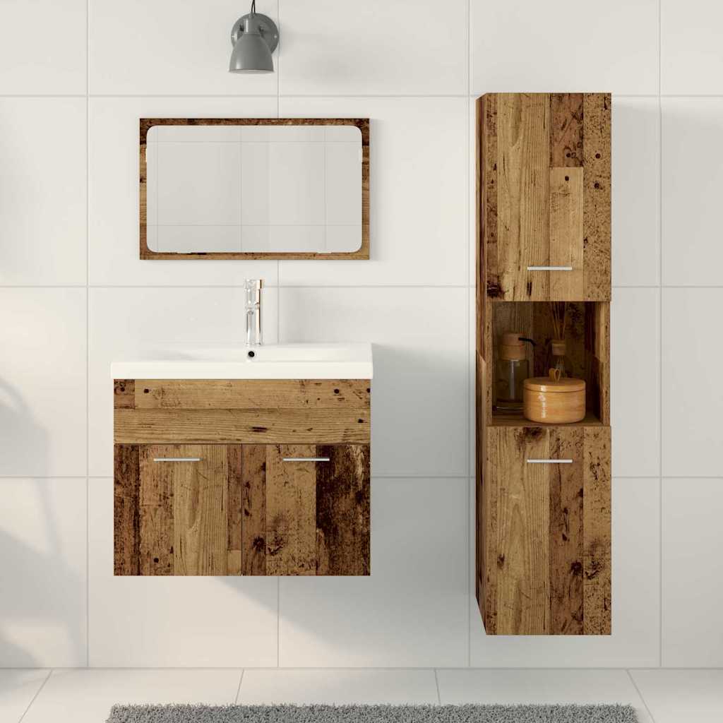 vidaXL Bathroom Furniture Set 4 pcs Brown Engineered Wood 4
