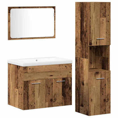 vidaXL Bathroom Furniture Set 4 pcs Brown Engineered Wood 2