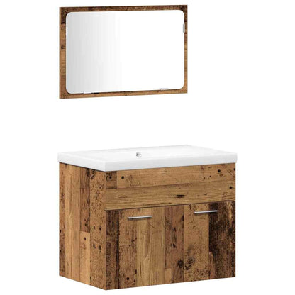 vidaXL Bathroom Furniture Set 4 pcs Brown Engineered Wood 6