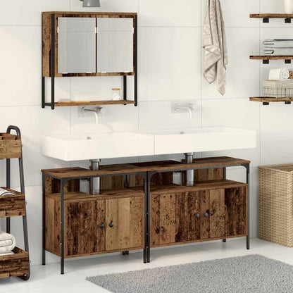 3 Piece Bathroom Furniture Set Engineered Wood Old wood