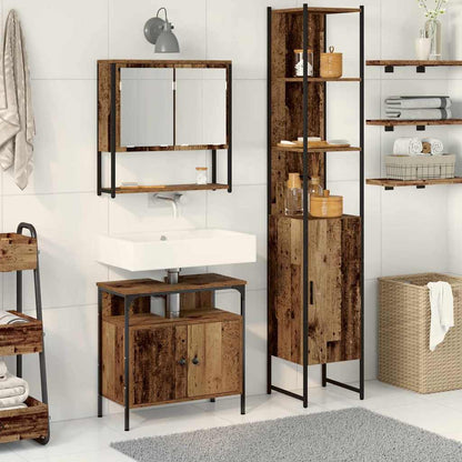 vidaXL Bathroom Furniture Set 3 pcs Old Wood Engineered Wood 1