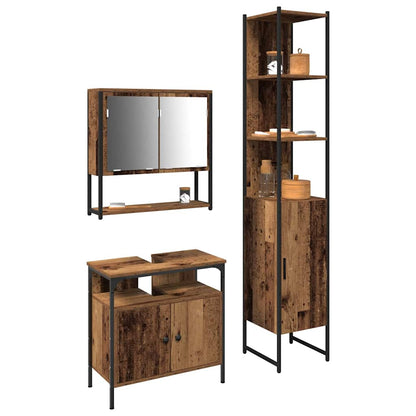 vidaXL Bathroom Furniture Set 3 pcs Old Wood Engineered Wood 3