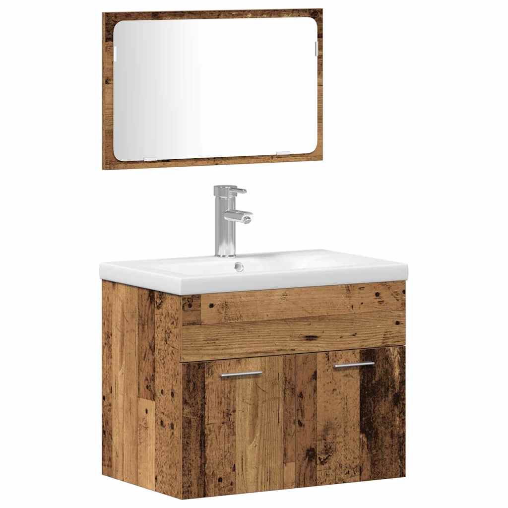 vidaXL Bathroom Furniture Set 4 pcs Brown Engineered Wood 6