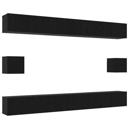 TV Cabinet Set Engineered Wood 8 Black oak 100 cm