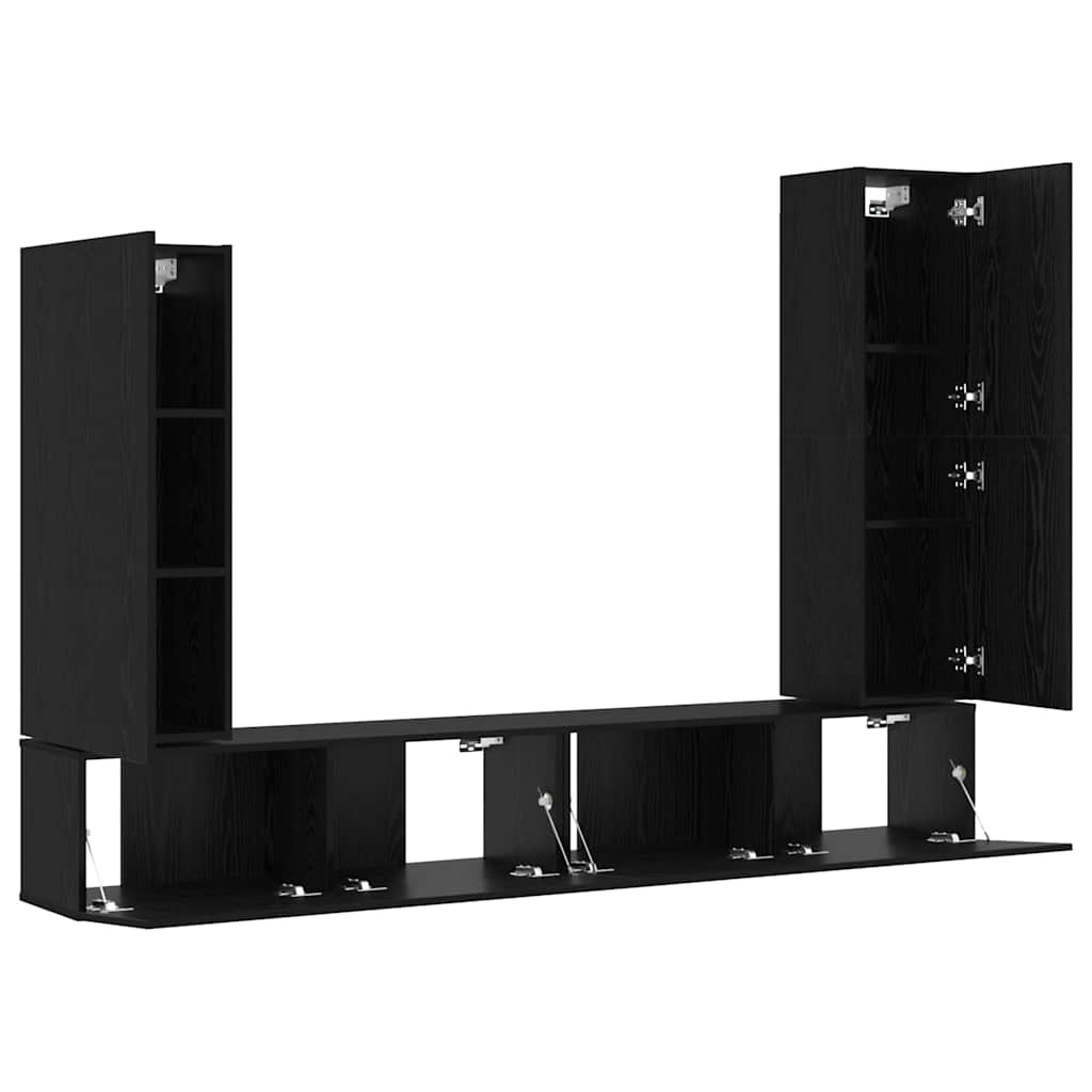 vidaXL TV Cabinet Set 4 pcs 30.5 x 30 x 110 cm Black Oak 5