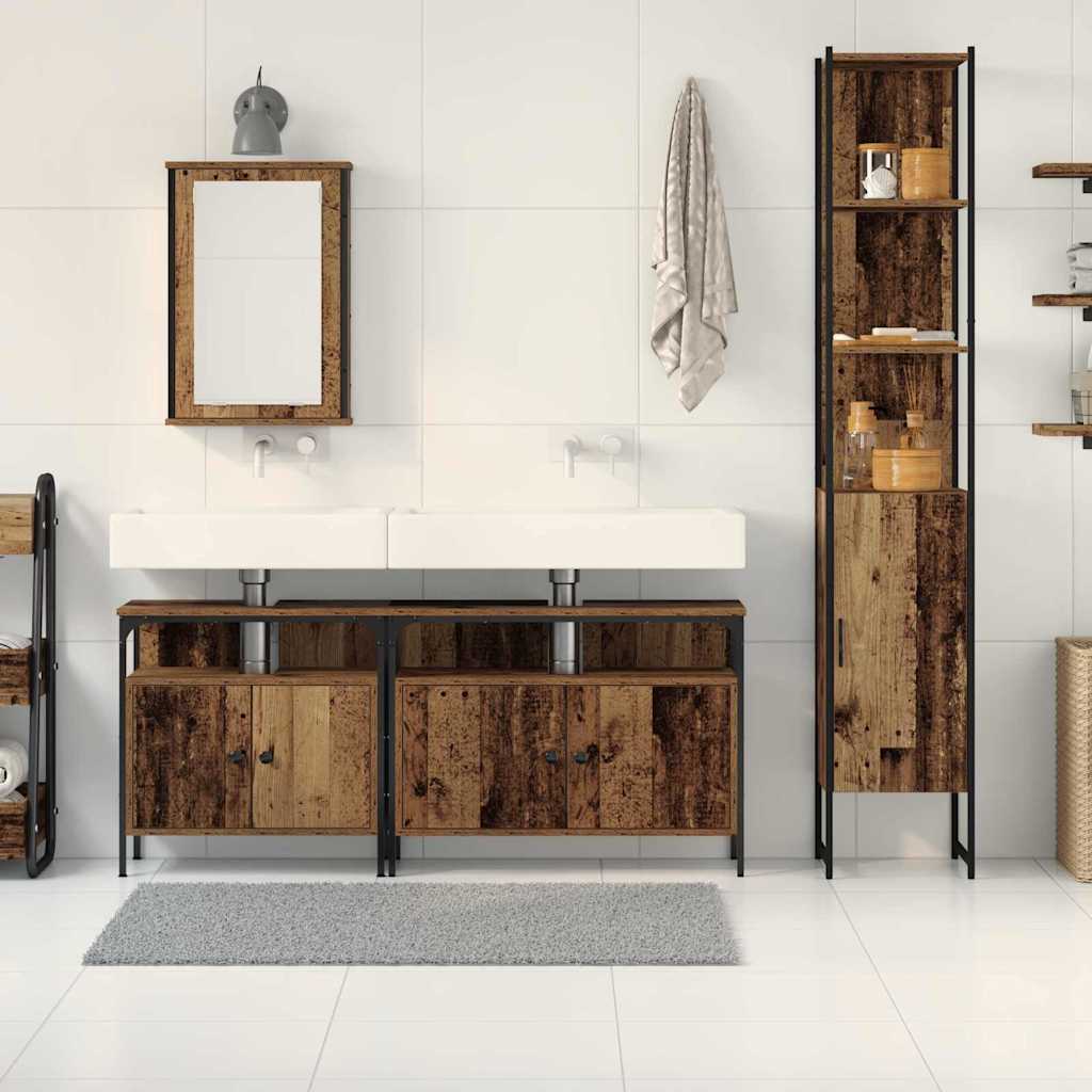 vidaXL Bathroom Furniture Set 4 pcs Old Wood Engineered Wood 4