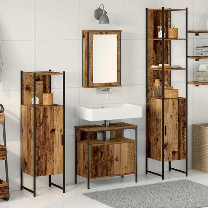 vidaXL Bathroom Furniture Set 4 pcs Old Wood Engineered Wood 1