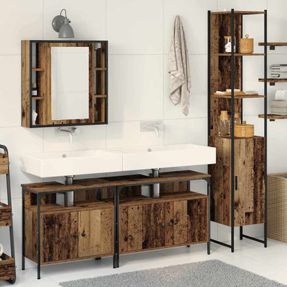 vidaXL Bathroom Furniture Set 4 pcs Old Wood Engineered Wood 1