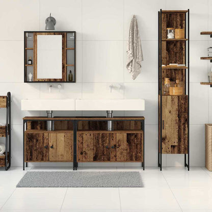 vidaXL Bathroom Furniture Set 4 pcs Old Wood Engineered Wood 4