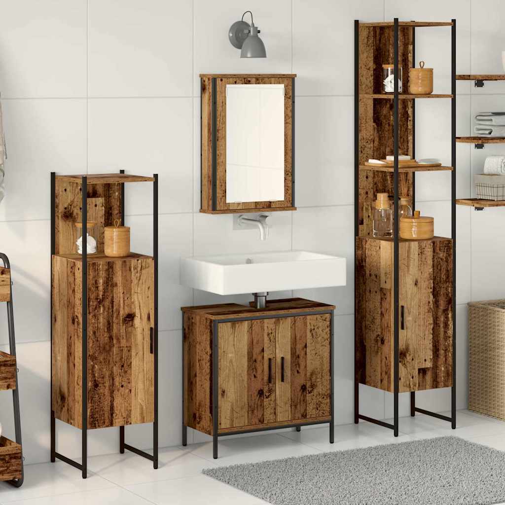 vidaXL Bathroom Furniture Set 4 pcs Brown Engineered wood 1