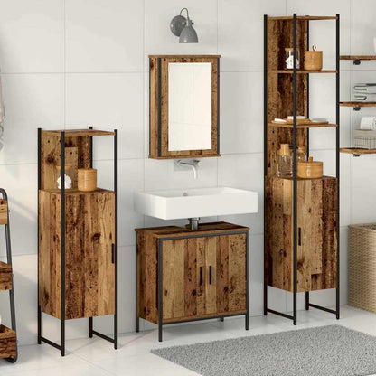 vidaXL Bathroom Furniture Set 4 pcs Brown Engineered wood 1
