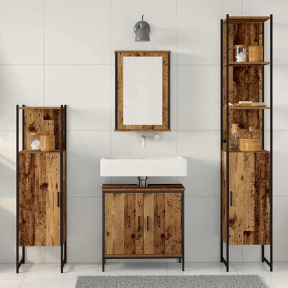 vidaXL Bathroom Furniture Set 4 pcs Brown Engineered wood 4