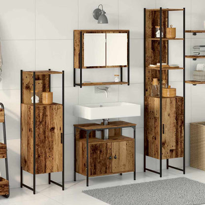 vidaXL Bathroom Furniture Set 4 pcs Old Wood Engineered Wood 1