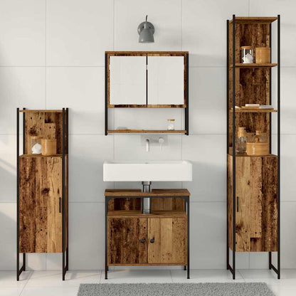 vidaXL Bathroom Furniture Set 4 pcs Old Wood Engineered Wood 4