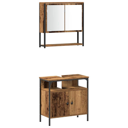 vidaXL Bathroom Furniture Set 4 pcs Old Wood Engineered Wood 6