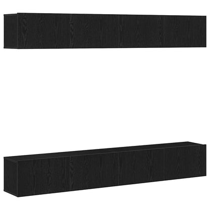 vidaXL TV Cabinet Set 4 pcs Black Oak Engineered Wood 2