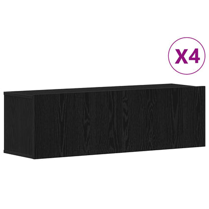vidaXL TV Cabinet Set 4 pcs Black Oak Engineered Wood 4