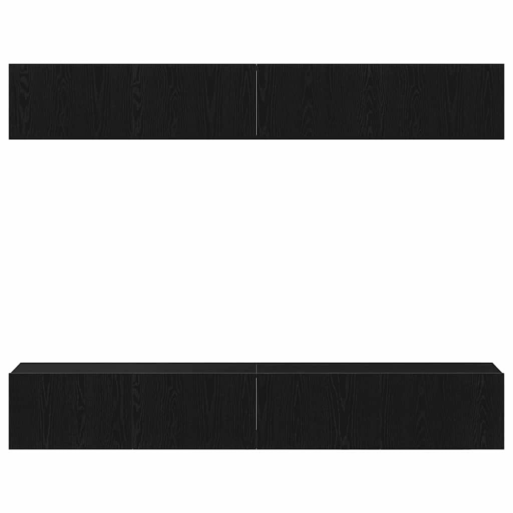 vidaXL TV Cabinet Set 4 pcs Black Oak Engineered Wood 6